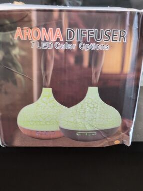 Crackled Green Aroma Diffuser Lantern with LED Mood Light